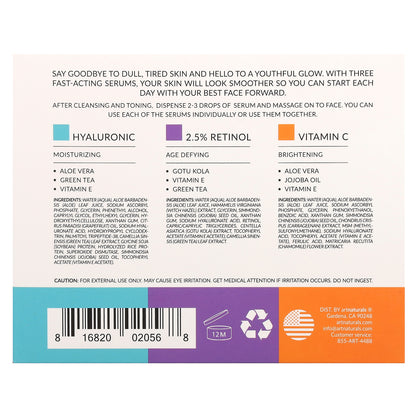 artnaturals, Serum Trio, 3 Piece Set, 1 fl oz (29.5 ml) Each