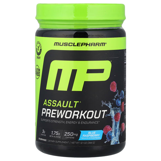 MusclePharm, Assault® Preworkout, Blue Raspberry , 12.1 oz (344 g)