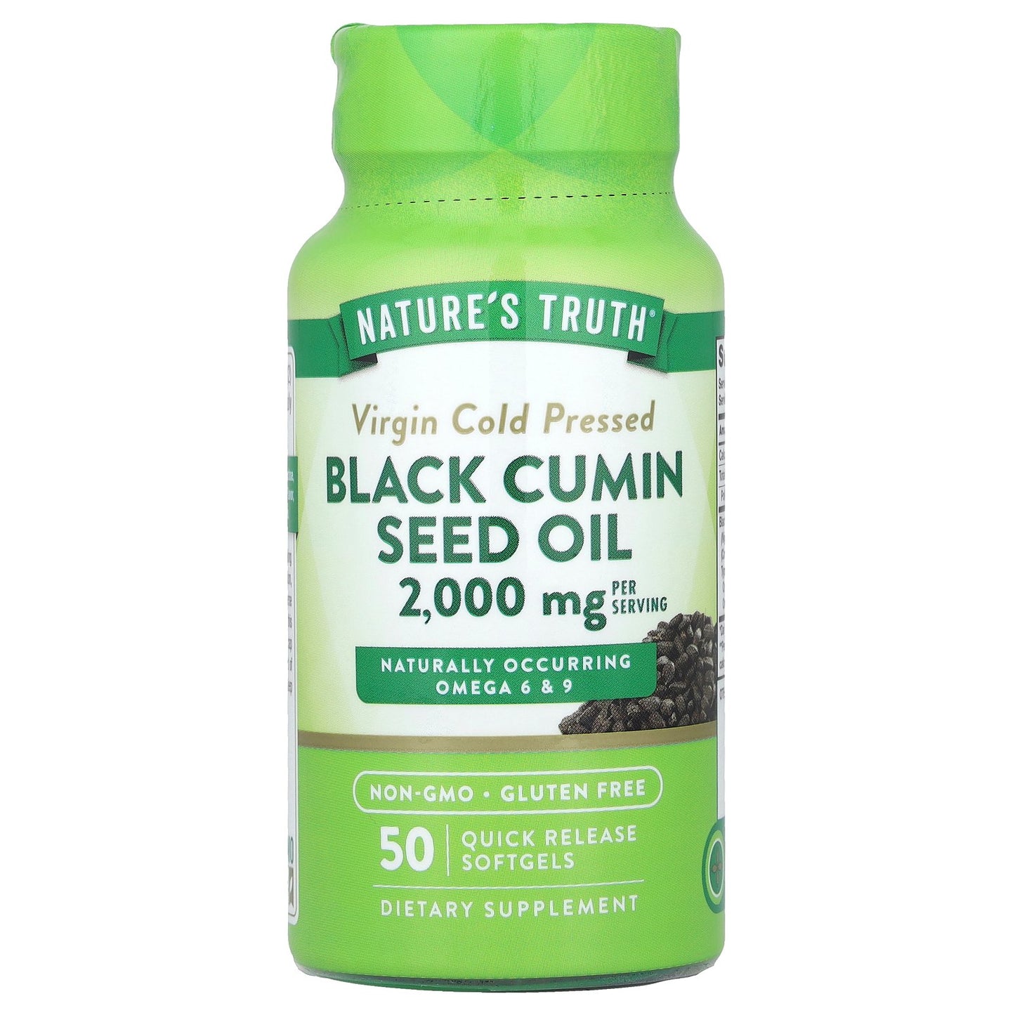 Nature's Truth, Black Cumin Seed Oil, 50 Quick Release Softgels (1,000 mg per Softgel)