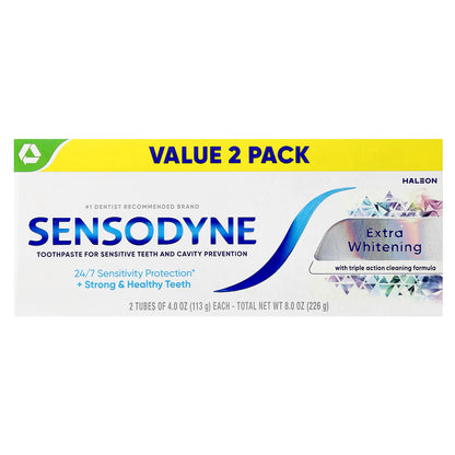 Sensodyne, Extra Whitening Toothpaste, Twin Pack, 2 Tubes, 4 oz (113 g) Each
