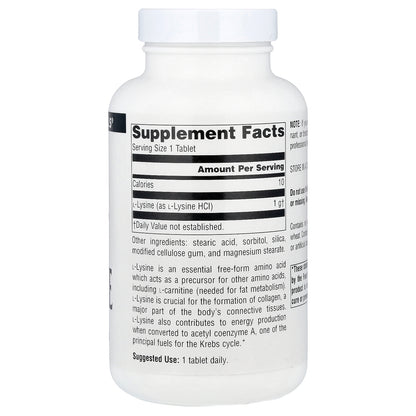 Source Naturals, L-Lysine, 1,000 mg, 100 Tablets