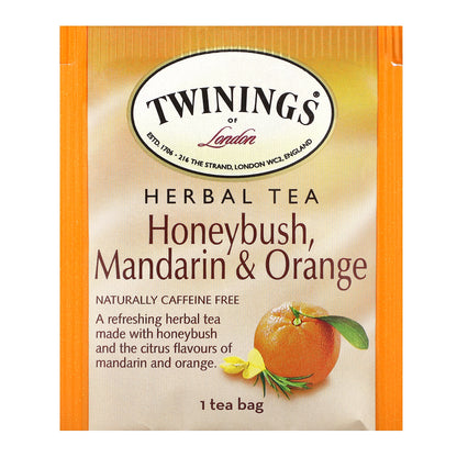 Twinings, Flavored Herbal Tea, Honeybush, Mandarin & Orange, Caffeine Free, 20 Tea Bags, 1.41 oz (40 g)