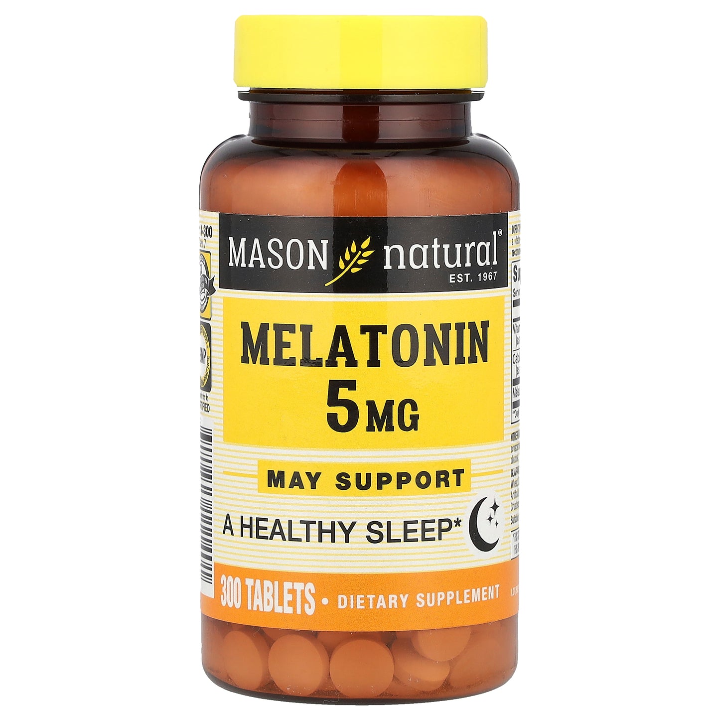 Mason Natural, Melatonin, 5 mg, 300 Tablets