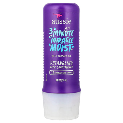 Aussie, 3 Minute Miracle Moist, Detangling Deep Conditioner, For Straight, Wavy, Curly Hair, 8 fl oz (236 ml)