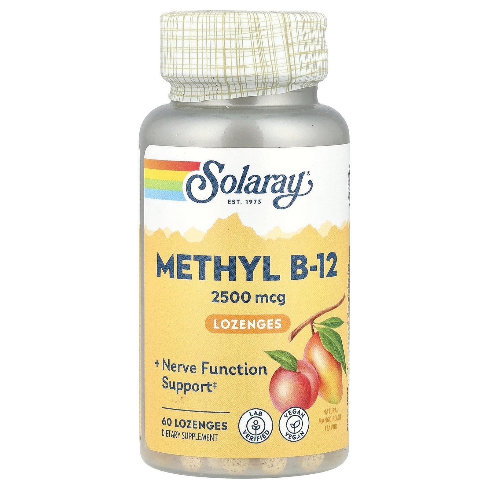 Solaray, Methyl B-12 Lozenges, Natural Mango Peach, 2,500 mcg, 60 Lozenges