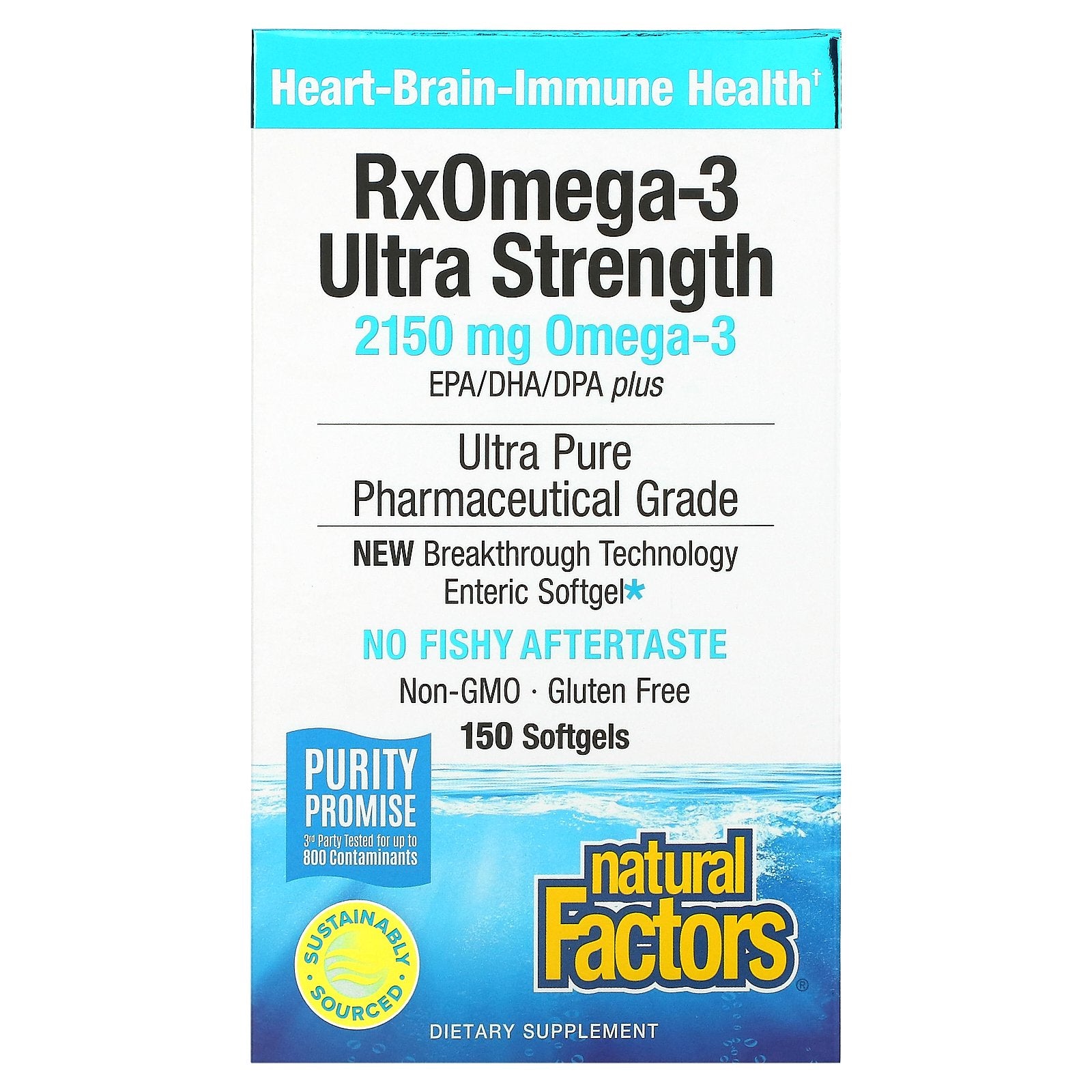 Natural Factors, RxOmega-3 Ultra Strength, 2,150 mg, 150 Softgels (1,075 mg per Softgel)