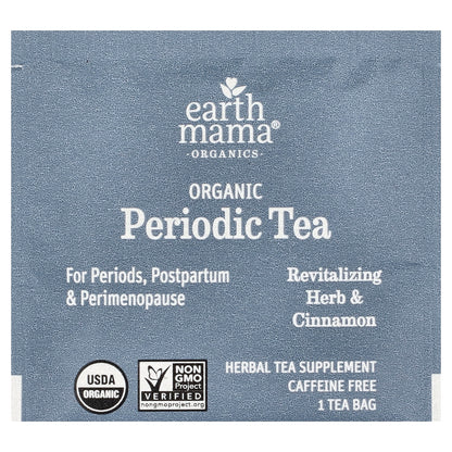 Earth Mama, Organics, Organic Periodic Tea, Revitalizing Herb & Cinnamon, Caffeine Free, 16 Tea Bags, 1.23 oz (35 g)