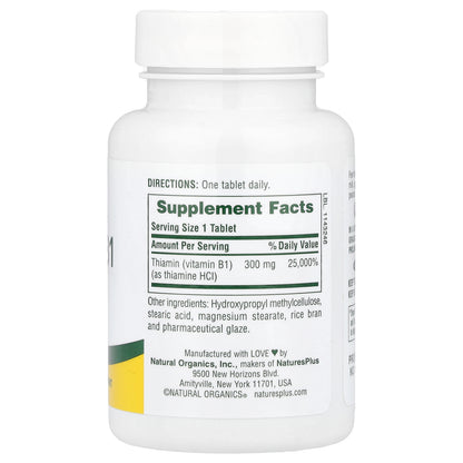 NaturesPlus, Vitamin B1, 300 mg, 90 Tablets