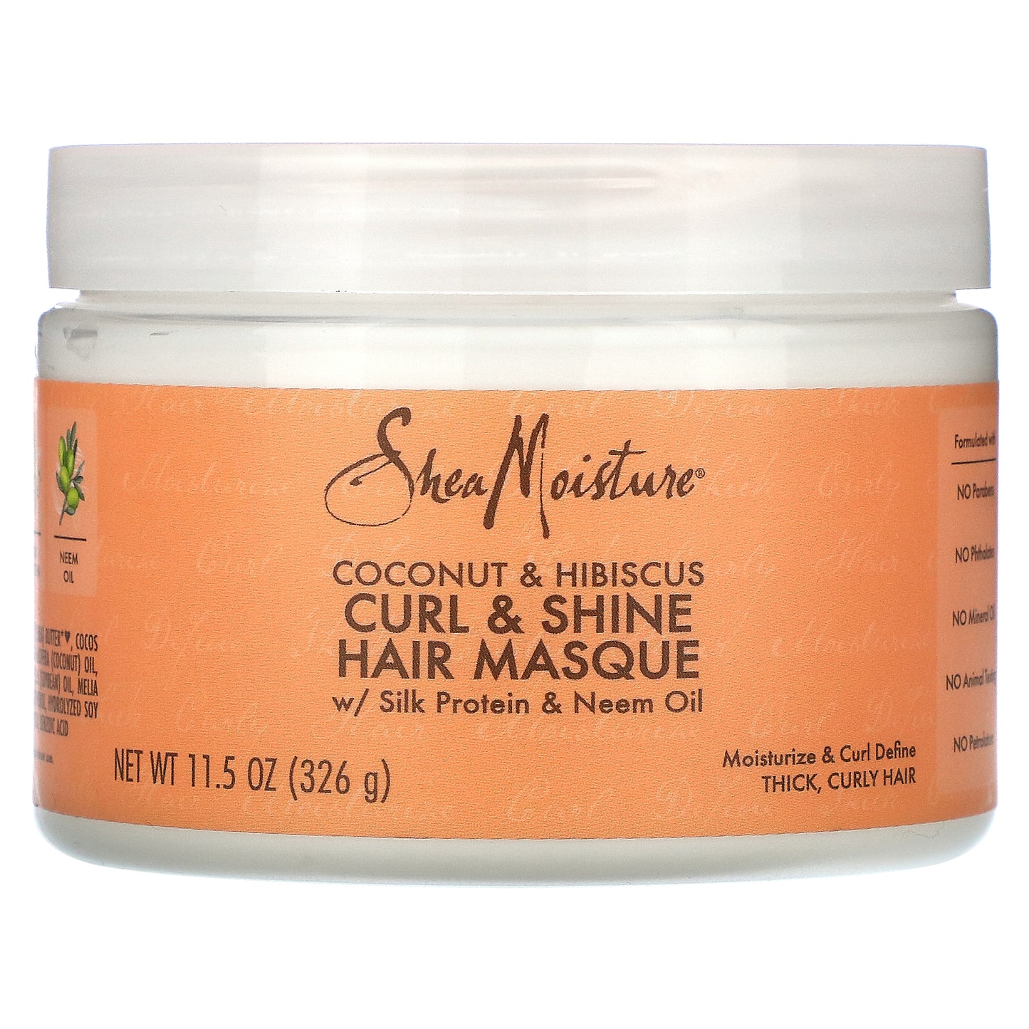 SheaMoisture, Curl & Shine Hair Masque, Coconut & Hibiscus, 11.5 oz (326 g)