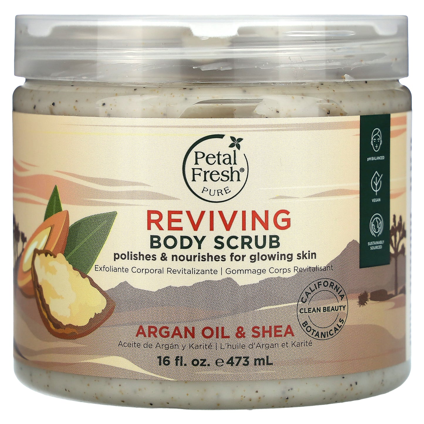 Petal Fresh, Pure, Reviving Body Scrub, Argan Oil & Shea, 16 fl oz (473 ml)