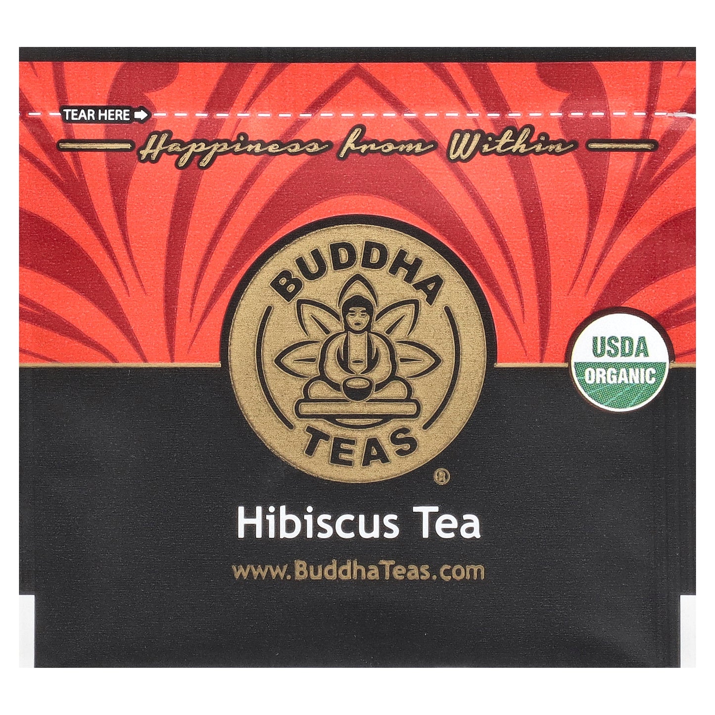 Buddha Teas, Organic Herbal Tea, Hibiscus, Caffeine Free, 18 Tea Bags, 0.96 oz (27 g)