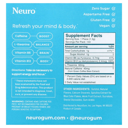 NeuroGum, Energy & Focus Mints, Peppermint, 12 Pack, 12 Pieces Each