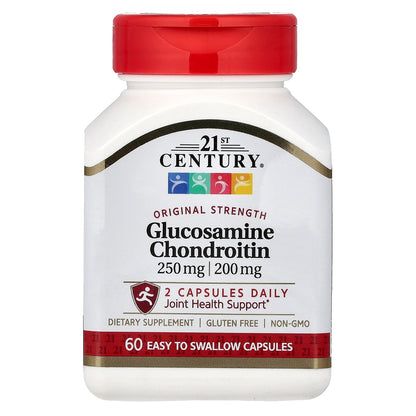 21st Century, Glucosamine Chondroitin, 250 mg/200 mg, 60 Easy To Swallow Capsules