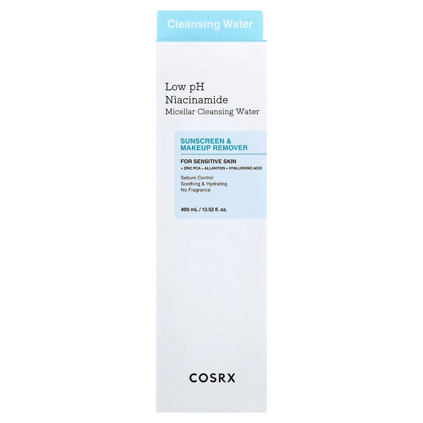 CosRx, Low pH Niacinamide Micellar Cleansing Water, For Sensitive Skin, 13.52 fl oz (400 ml)