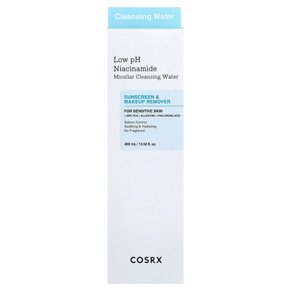 CosRx, Low pH Niacinamide Micellar Cleansing Water, For Sensitive Skin, 13.52 fl oz (400 ml)