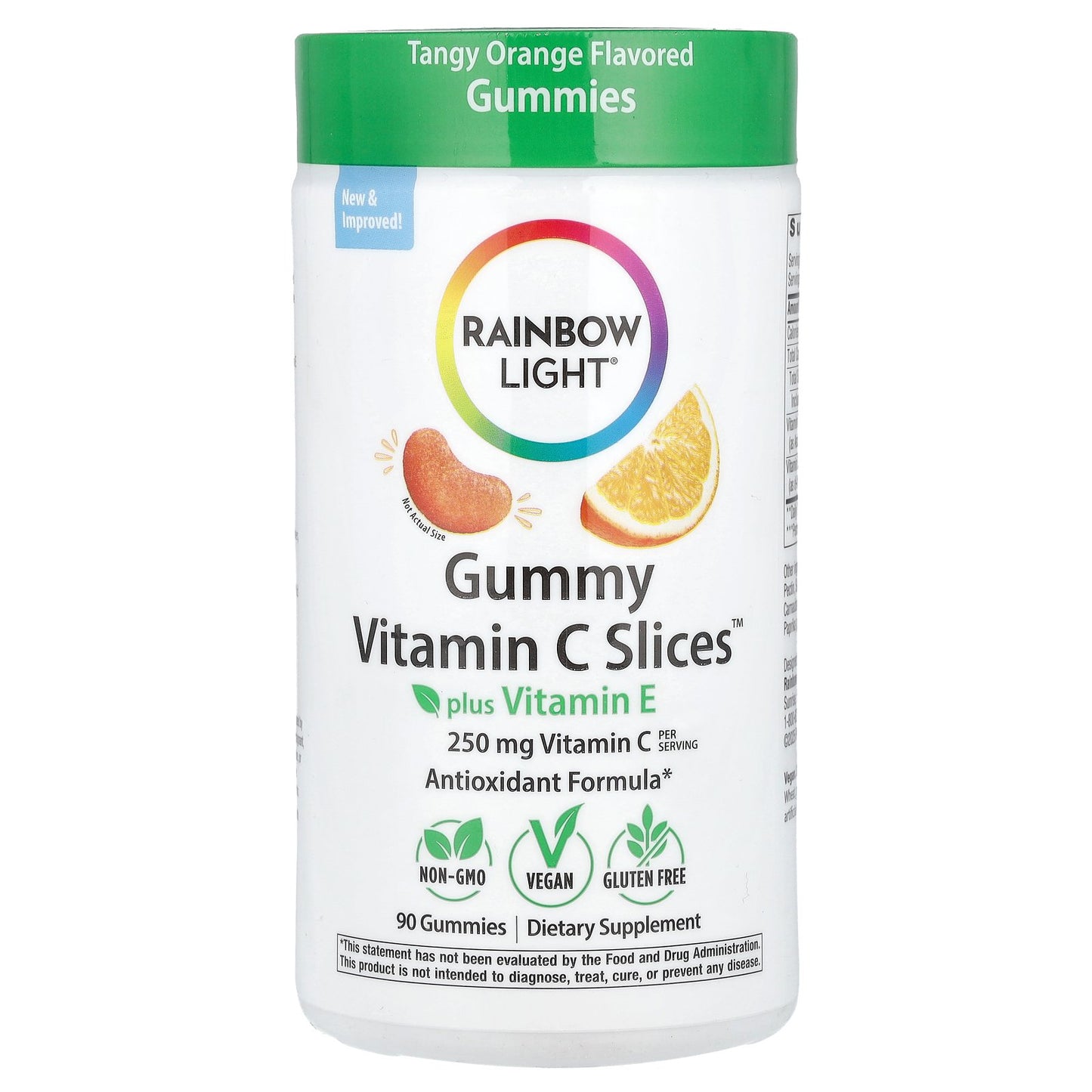 Rainbow Light, Gummy Vitamin C Slices™ Plus Vitamin E, Tangy Orange, 90 Gummies