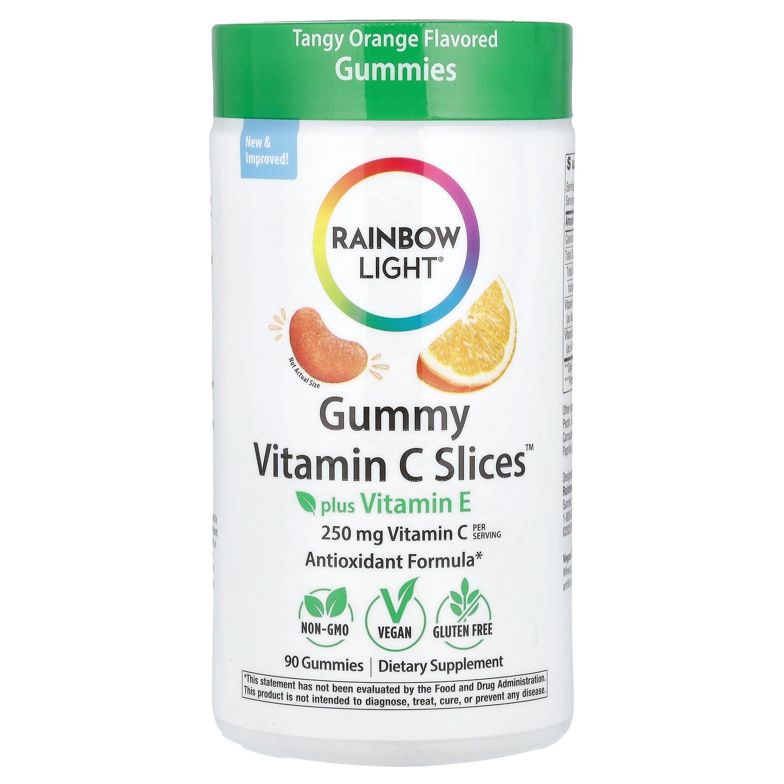 Rainbow Light, Gummy Vitamin C Slices™ Plus Vitamin E, Tangy Orange, 90 Gummies