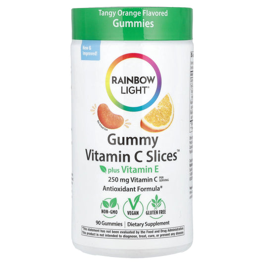 Rainbow Light, Gummy Vitamin C Slices™ Plus Vitamin E, Tangy Orange, 90 Gummies