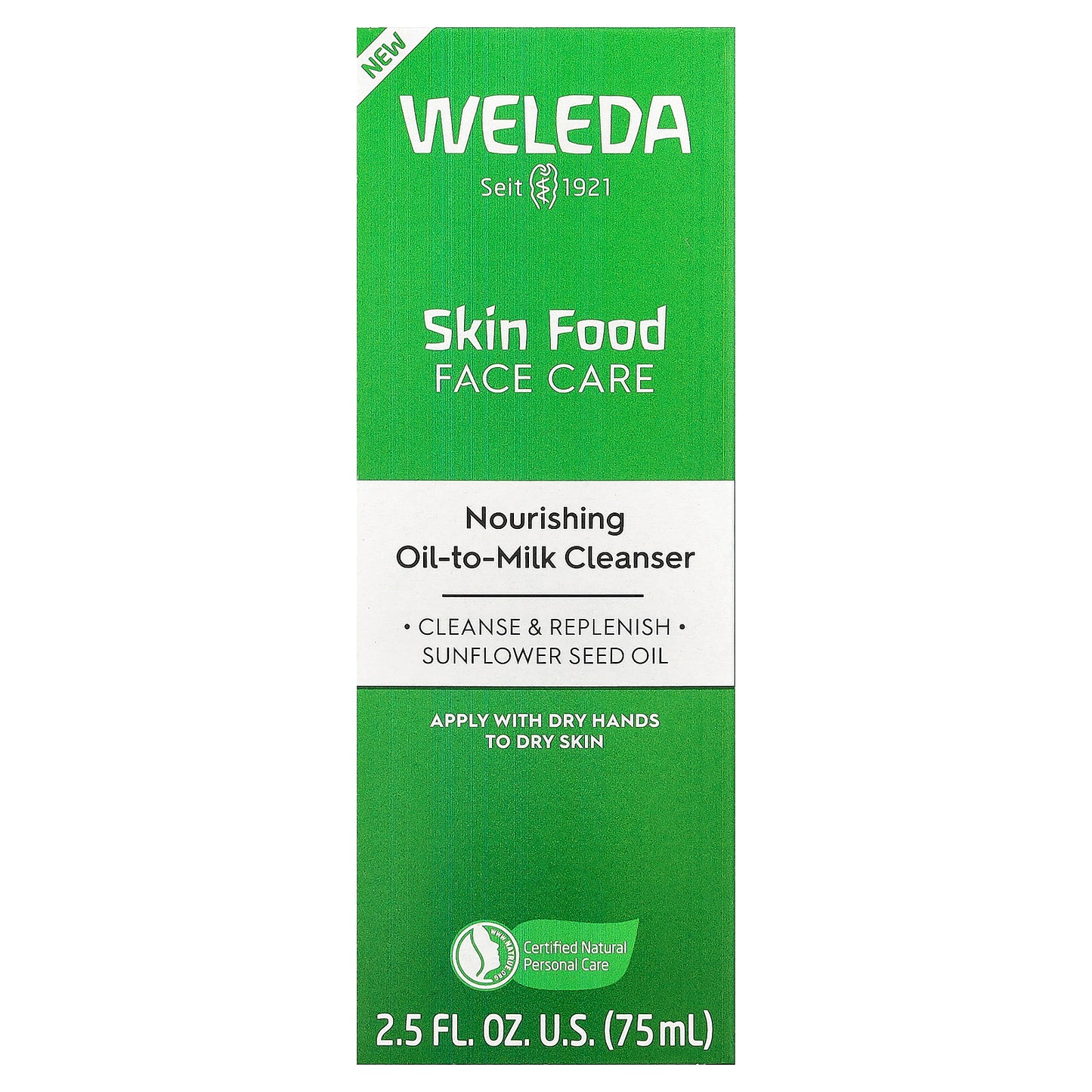 Weleda, Skin Food Face Care, Nourishing Oil-To-Milk Cleanser, 2.5 fl oz (75 ml)