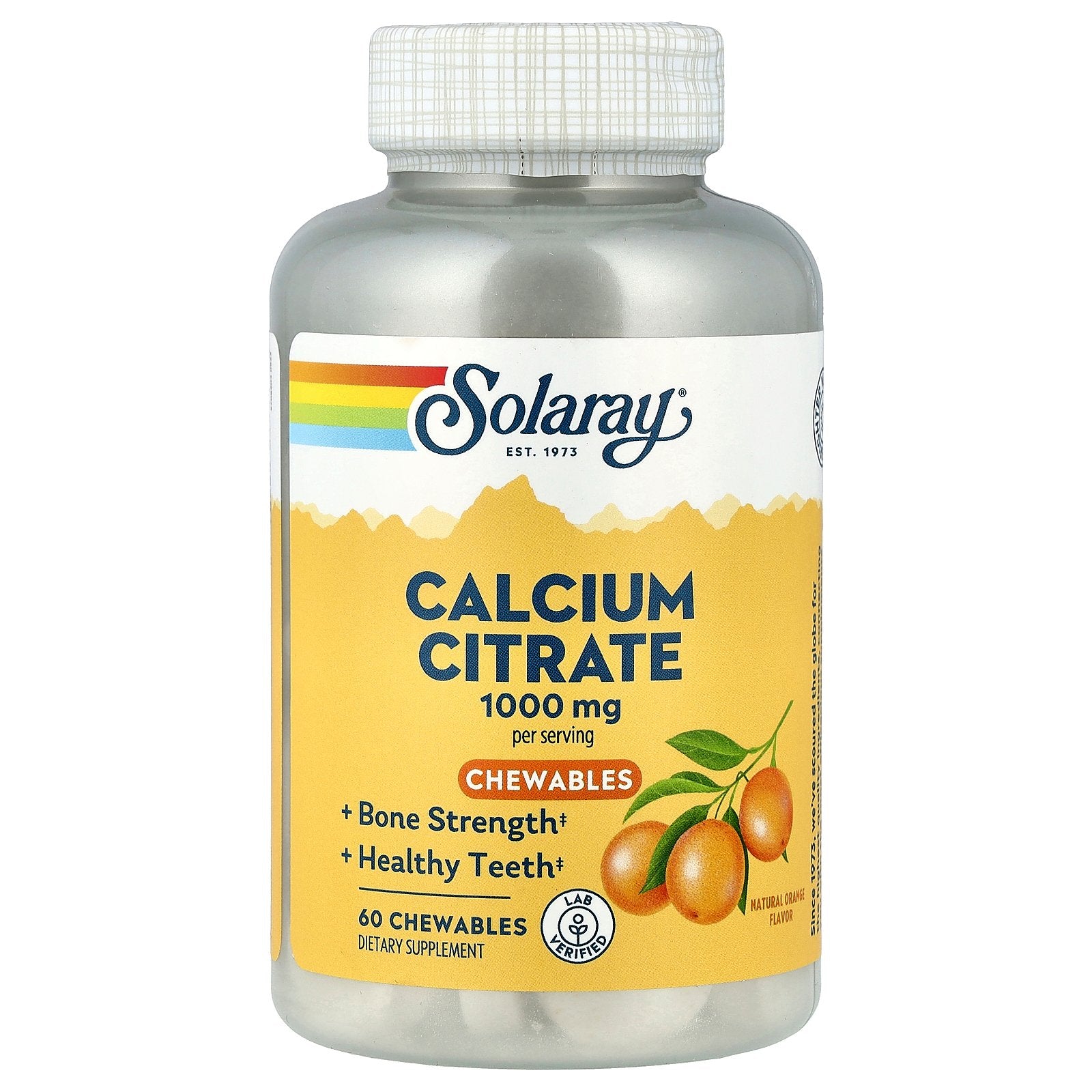 Solaray, Calcium Citrate Chewables, Natural Orange, 60 Chewables