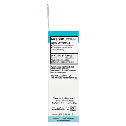 Homeolab USA, Kids Relief, Pain & Fever Oral Liquid, For Kids 0-12 Yrs, Cherry, 0.85 fl oz (25 ml)