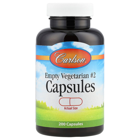 Carlson, Empty Vegetarian #2 Capsules, 200 Capsules