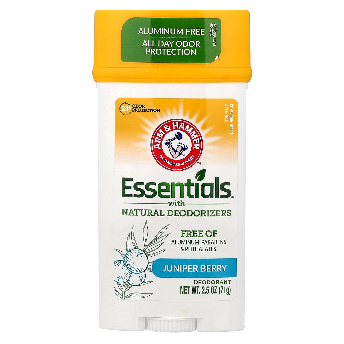 Arm & Hammer, Essentials™ with Natural Deodorizers, Deodorant, Juniper Berry, 2.5 oz (71 g)
