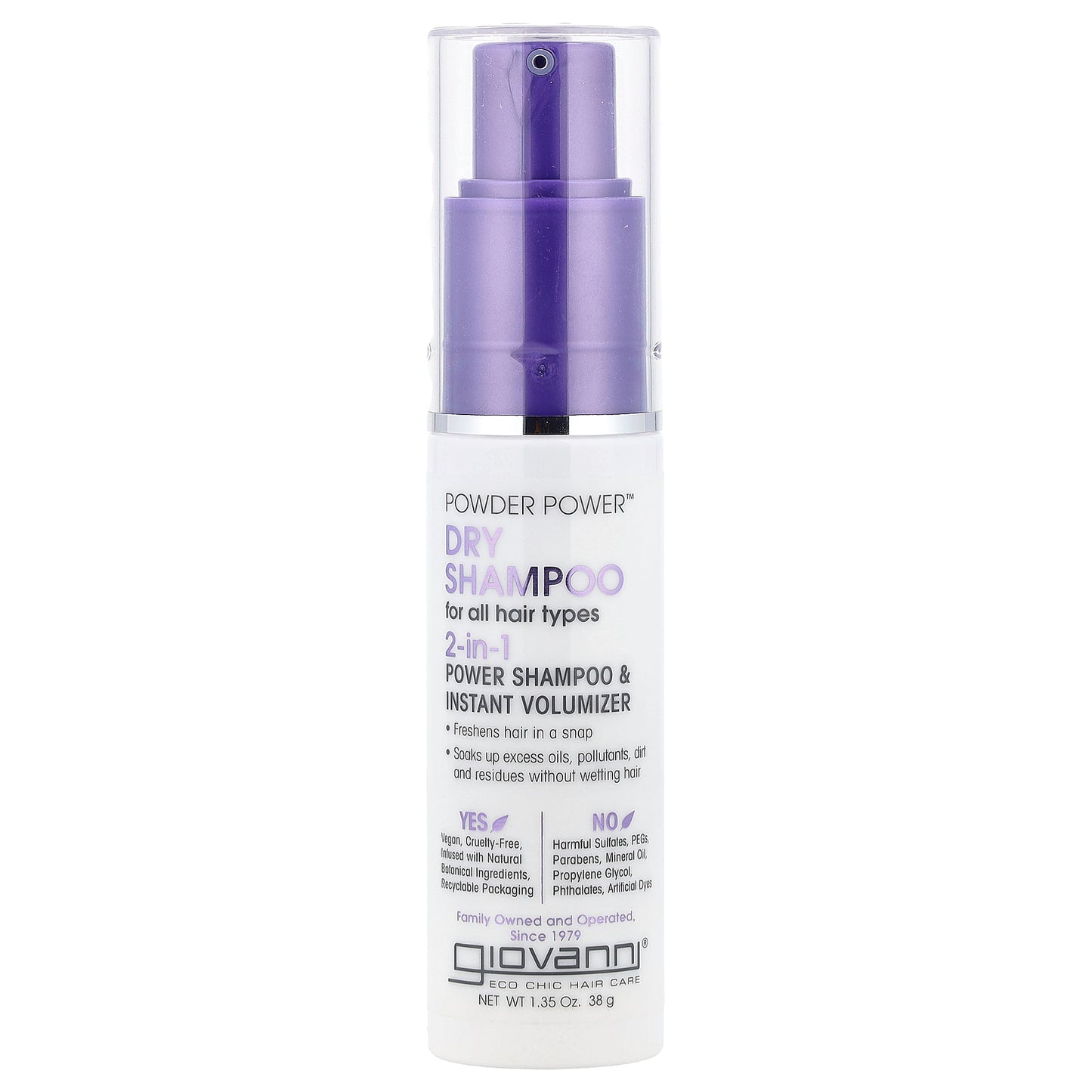 Giovanni, Powder Power™ Dry Shampoo, 2-in-1 Power Shampoo & Instant Volumizer, For All Hair Types, 1.35 oz (38 g)