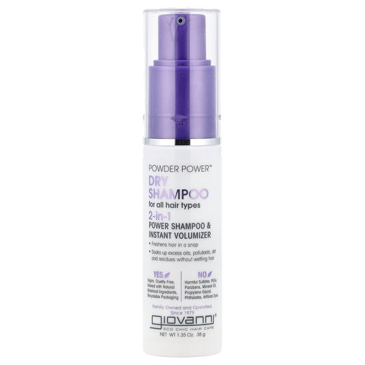 Giovanni, Powder Power™ Dry Shampoo, 2-in-1 Power Shampoo & Instant Volumizer, For All Hair Types, 1.35 oz (38 g)
