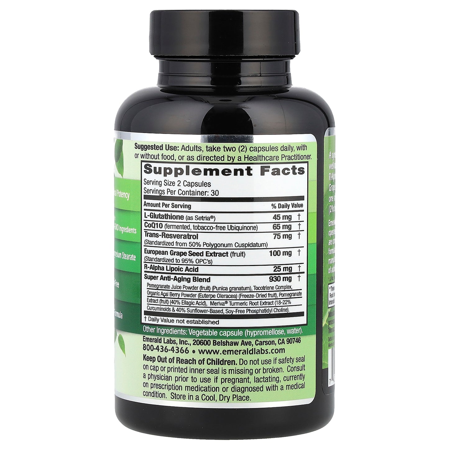 Emerald Laboratories, Anti-Aging Cellular Complex, 60 Vegetable Capsules