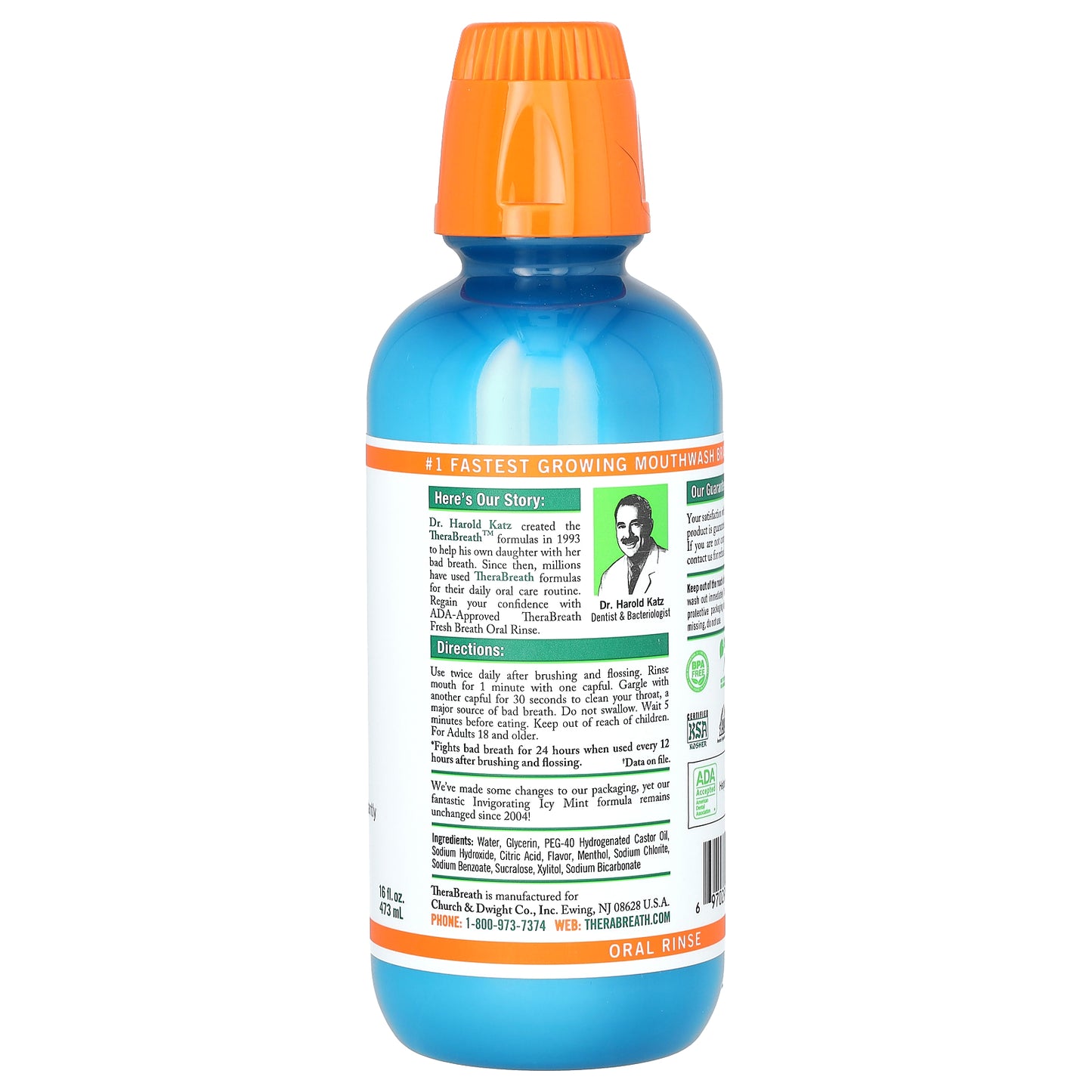 TheraBreath, Fresh Breath Oral Rinse, Invigorating Icy Mint, 16 fl oz (473 ml)