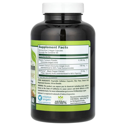Herbal Secrets, Turmeric Curcumin with BioPerine, 180 Veggie Capsules