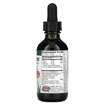 Herbs Etc., ChlorOxygen®, Chlorophyll Concentrate, Alcohol Free, 2 fl oz (59 ml)