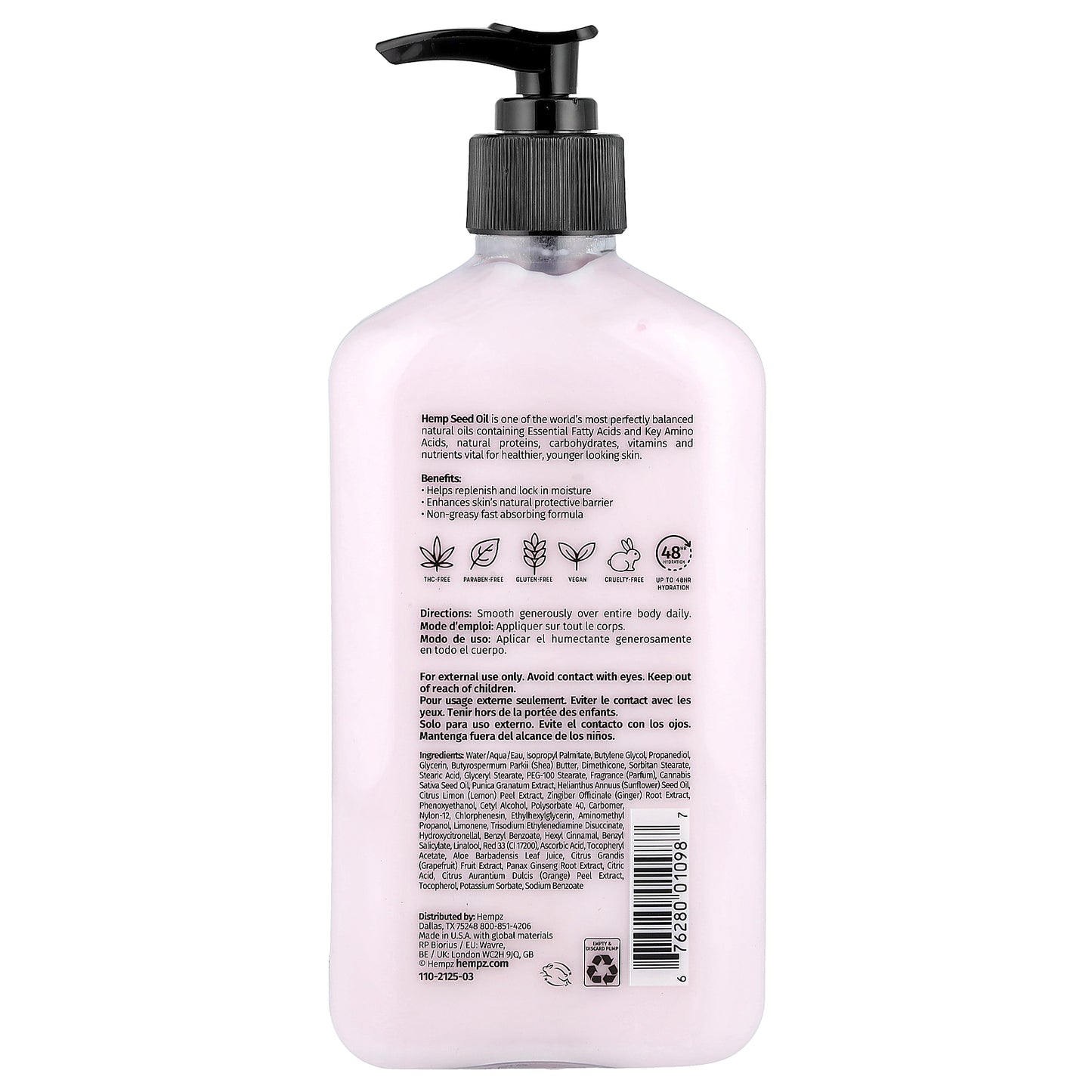 Hempz, Herbal Body Moisturizer, Pomegranate , 17 fl oz (500 ml)