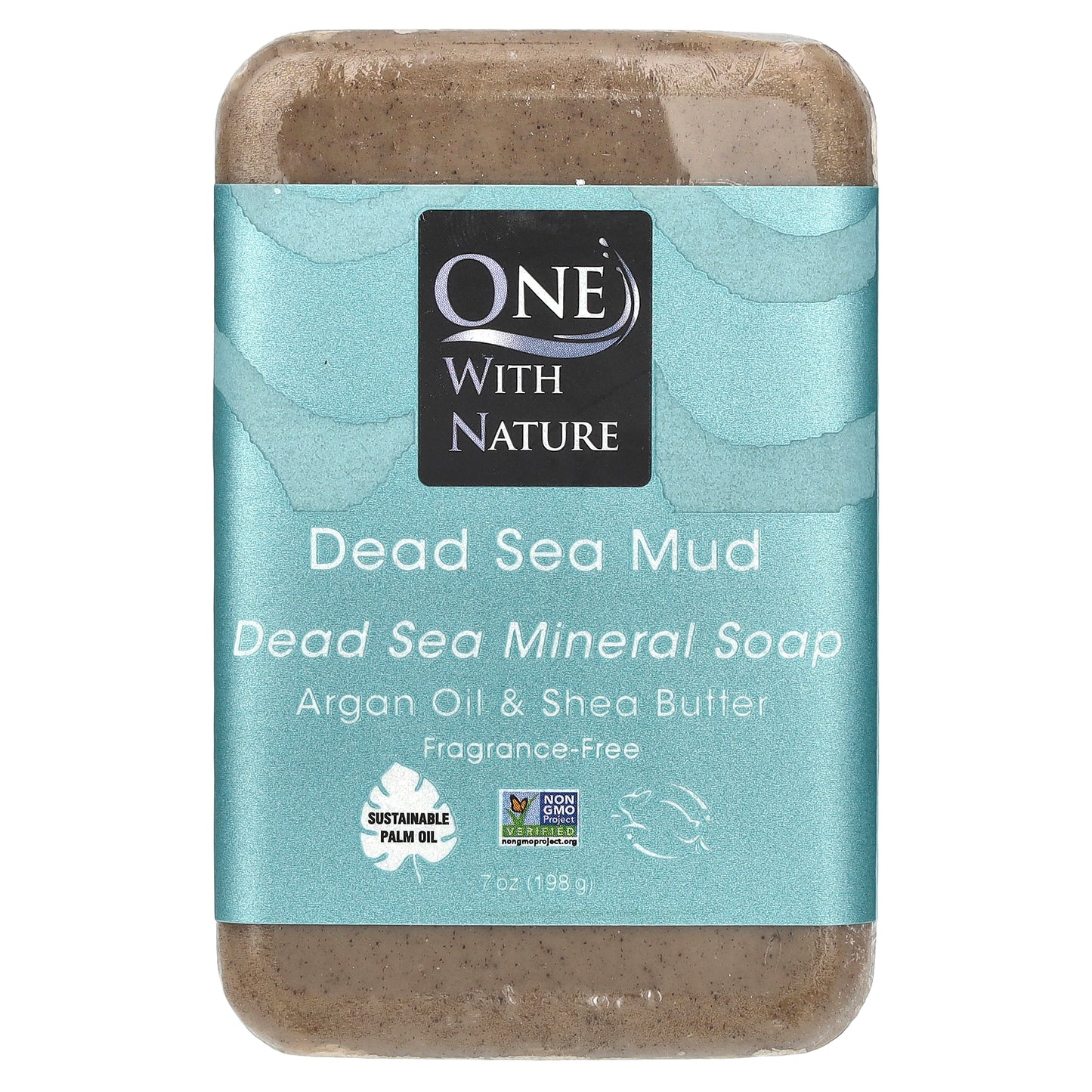 One with Nature, Dead Sea Mineral Bar Soap, Dead Sea Mud, Fragrance-Free, 7 oz (198 g)