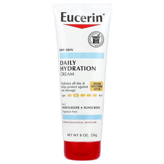 Eucerin, Daily Hydration Cream, SPF 30, Fragrance Free, 8 oz (226 g)