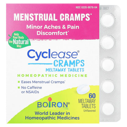 Boiron, Cyclease Cramps, Meltaway Tablets, Unflavored, 60 Meltaway Tablets