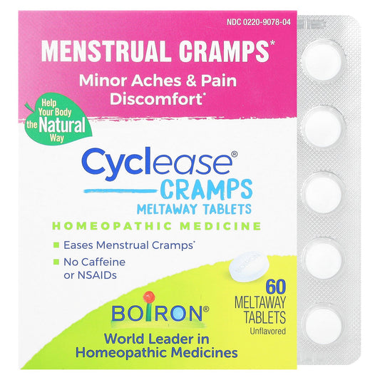 Boiron, Cyclease Cramps, Meltaway Tablets, Unflavored, 60 Meltaway Tablets