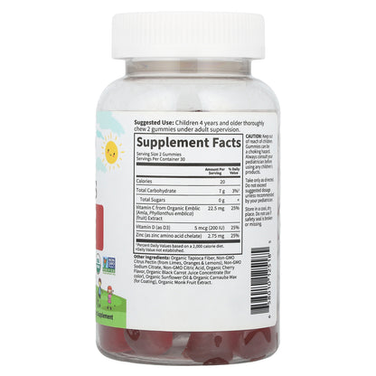 Garden of Life, Kid's Immune Gummy + Vitamin C, D & Zinc, Cherry, 60 Vegetarian Gummies