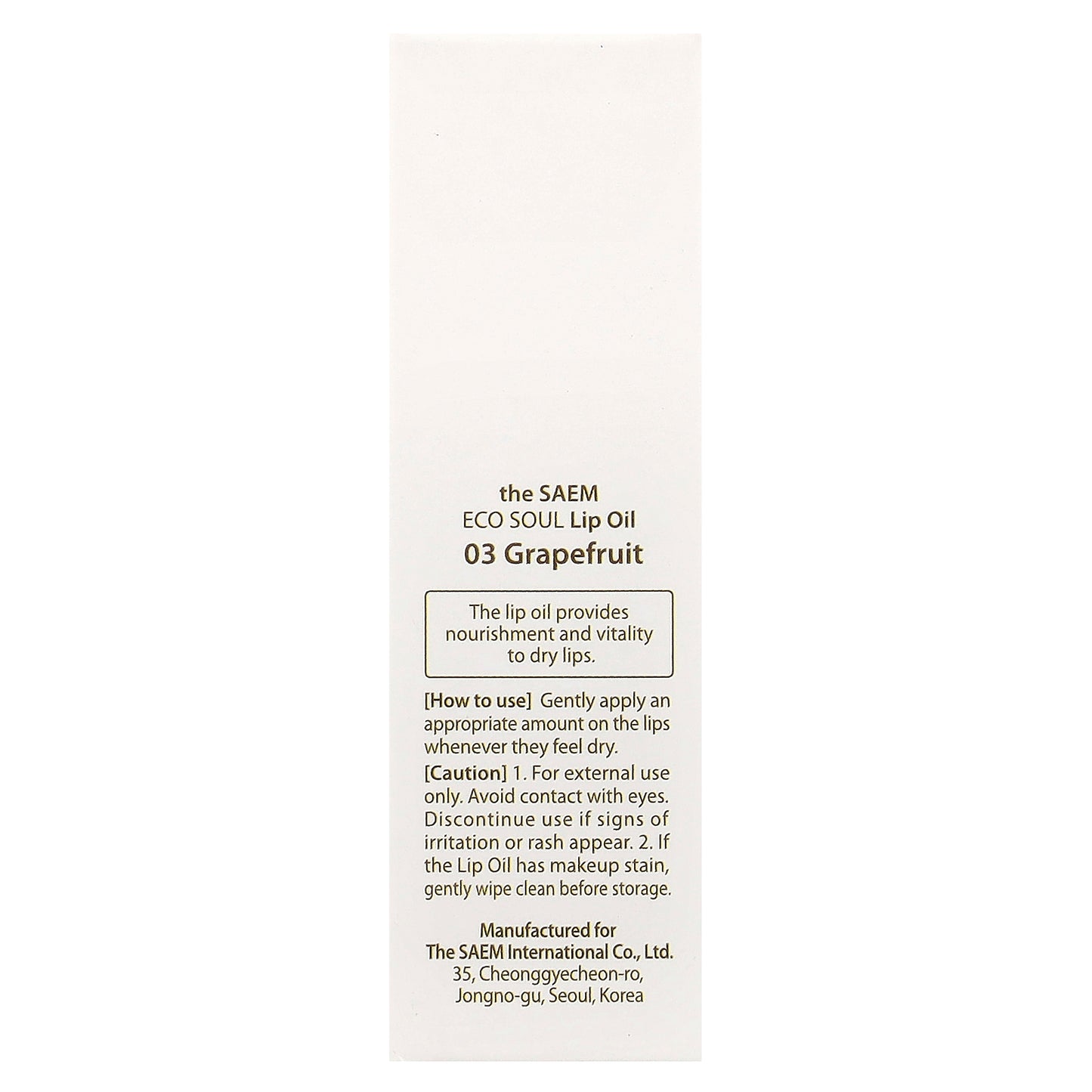 The Saem, Eco Soul Lip Oil, 03 Grapefruit, 0.2 fl oz