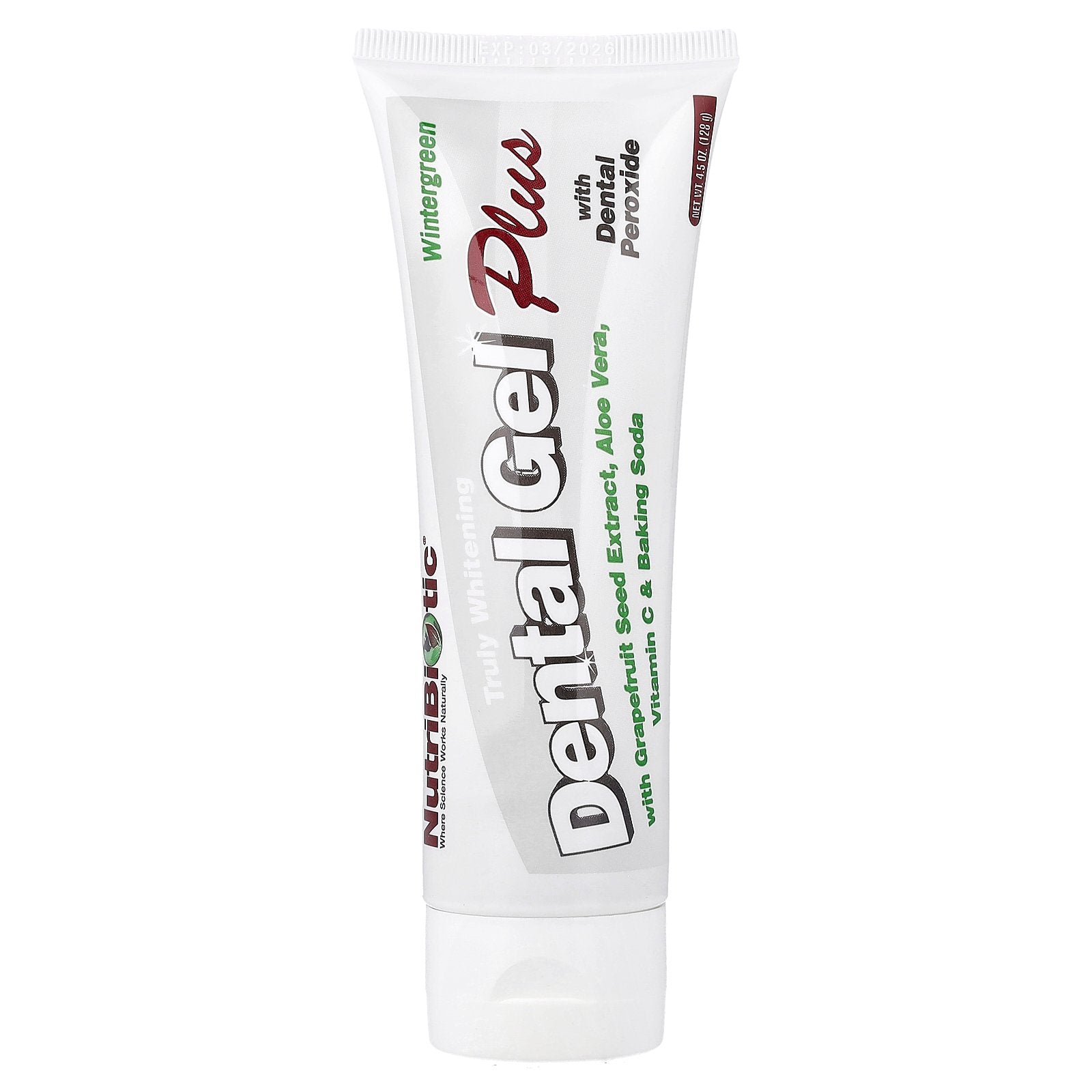 NutriBiotic, Dental Gel Plus, Truly Whitening, Wintergreen, 4.5 oz (128 g)