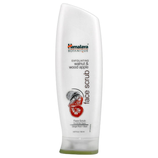 Himalaya, Botanique, Exfoliating Walnut & Wood Apple Face Scrub, For All Skin Types, 5.07 fl oz (150 ml)