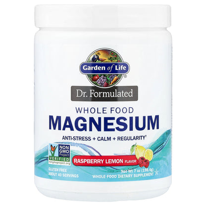 Garden of Life, Dr. Formulated, Whole Food Magnesium, Raspberry Lemon, 7 oz (198.4 g)