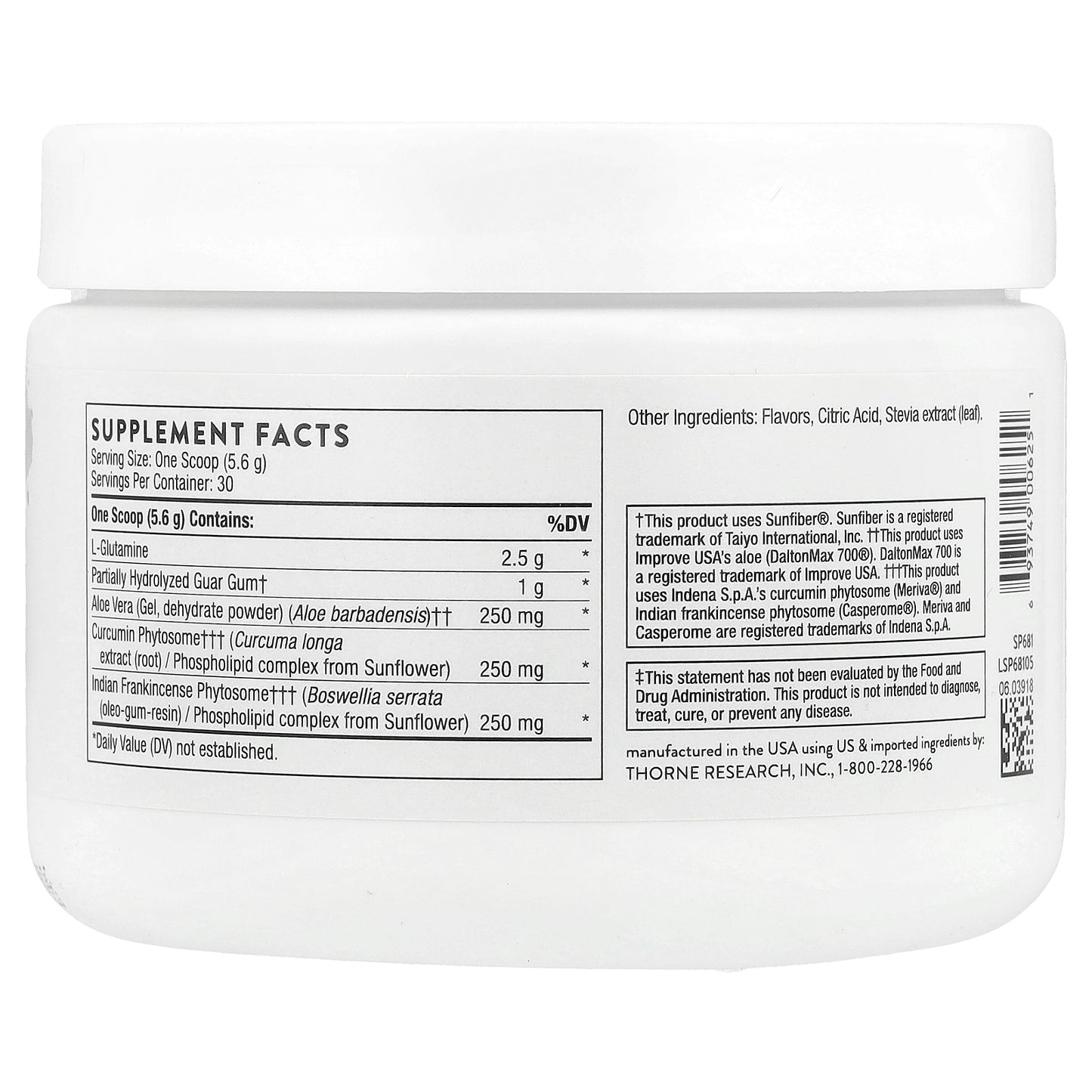 Thorne, EnteroMend®, Orange Vanilla, 5.9 oz (168 g)