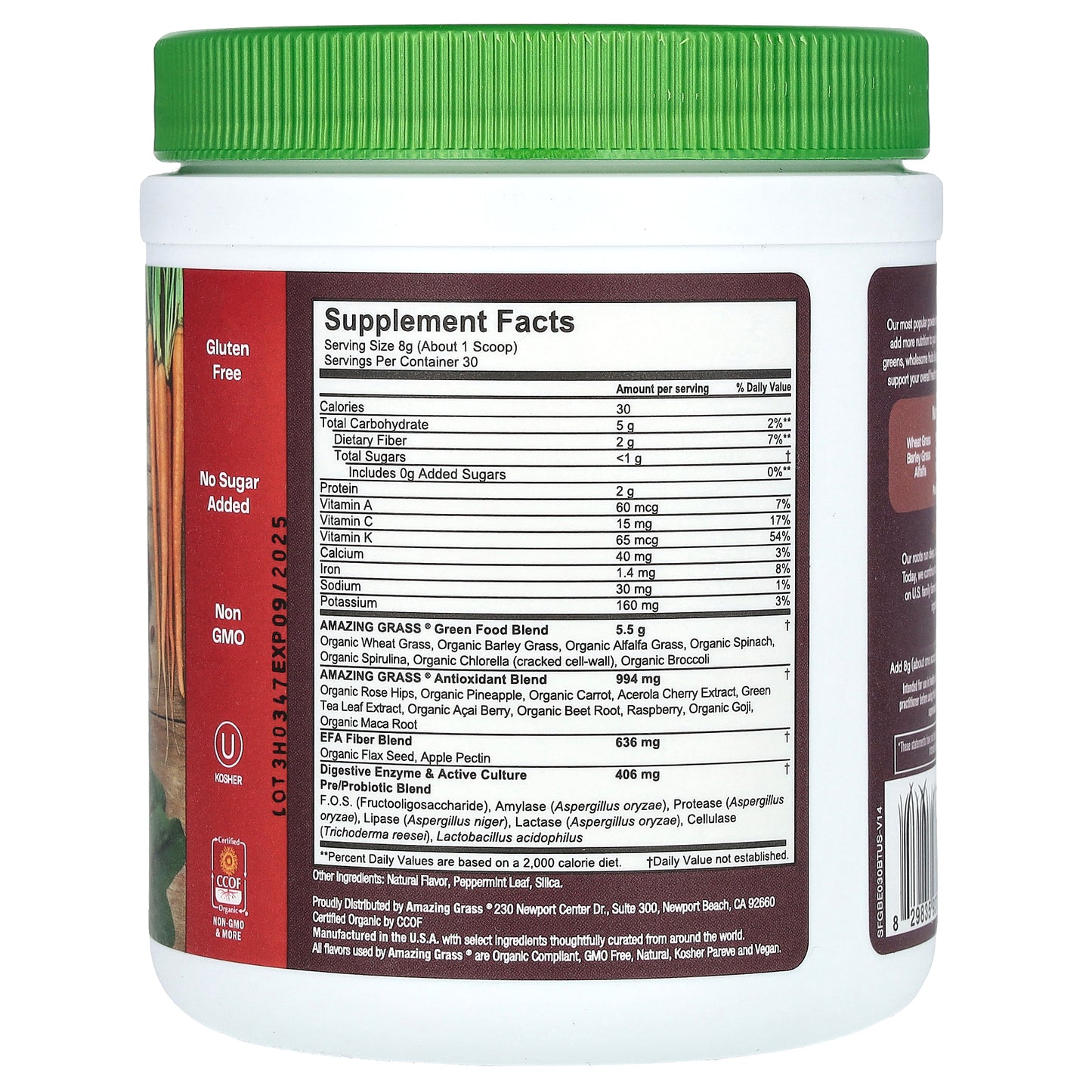 Amazing Grass, Greens Blend Superfood, Berry, 8.5 oz (240 g)