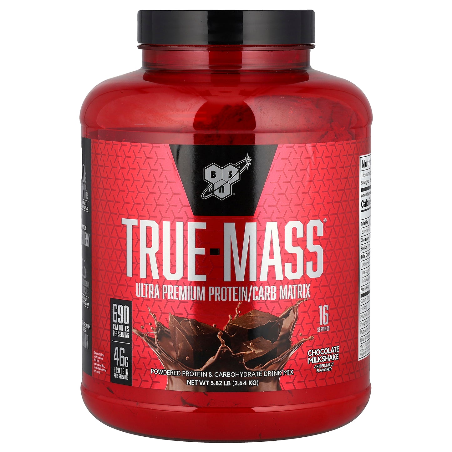 BSN, True-Mass®, Ultra Premium Protein/Carb Matrix, Chocolate Milkshake, 5.82 lbs (2.64 kg)