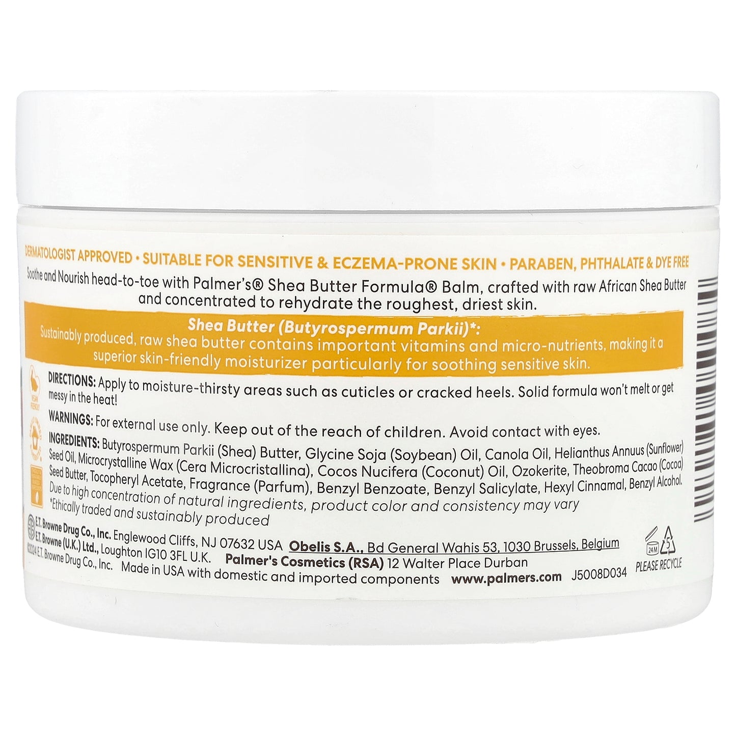 Palmer's, Shea Butter Formula® with Vitamin E, Raw Shea Nourish, Body Balm, 7.25 oz (200 g)