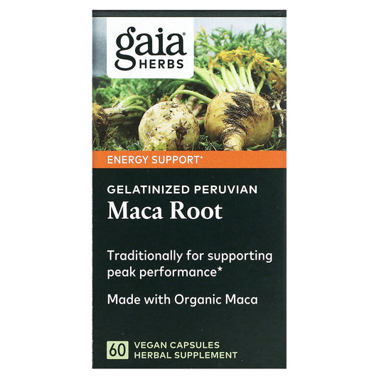 Gaia Herbs, Gelatinized Peruvian Maca Root, 500 mg, 60 Vegan Capsules