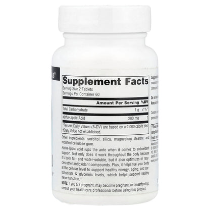Source Naturals, Alpha Lipoic Acid, 100 mg, 120 Tablets
