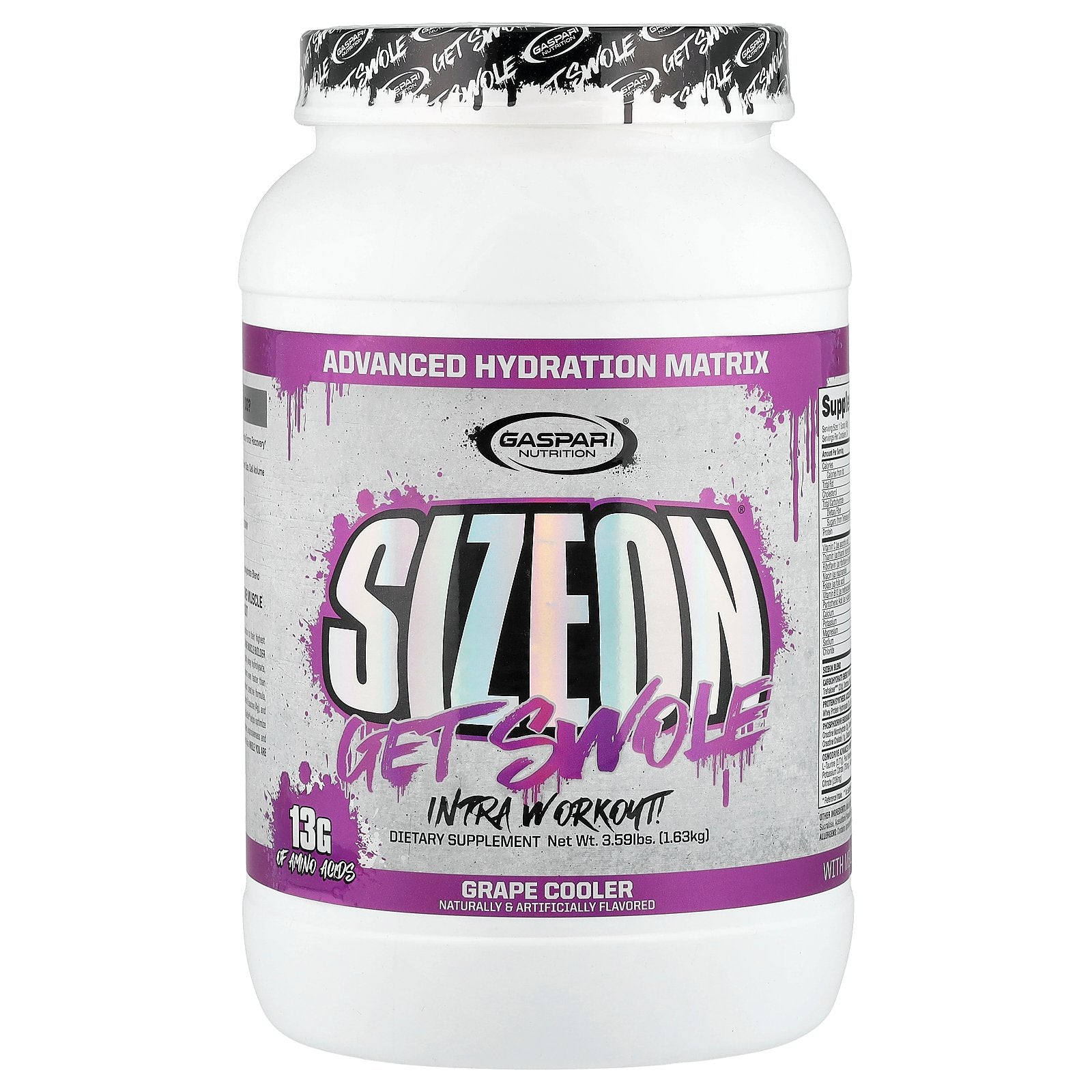 Gaspari Nutrition, SizeOn®, Intra Workout, Grape Cooler, 3.59 lbs (1.63 kg)